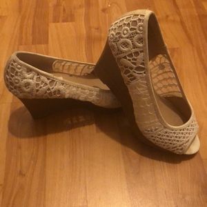 American Eagle (off white) open toe wedge sandal